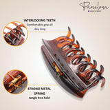 Parcelona French Arch Medium 3 1/4" Celluloid Hair Claw for Women & Girls