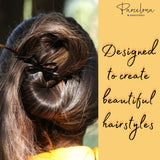 Parcelona French Twist n Clip Bow Shell & black Metal Free Hair Clip Barrettes