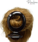 Parcelona French Large Round Shell Hair Side Slider Secure Grip Hinge Claw Clip