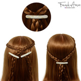 French Amie Rounded Oblong Small Cellulose No Metal Hair Slide Barrettes(2 Pcs)