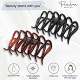 Parcelona French Dentelle Black & Shell Medium Jaw Claw Hair Clip 2 Pcs