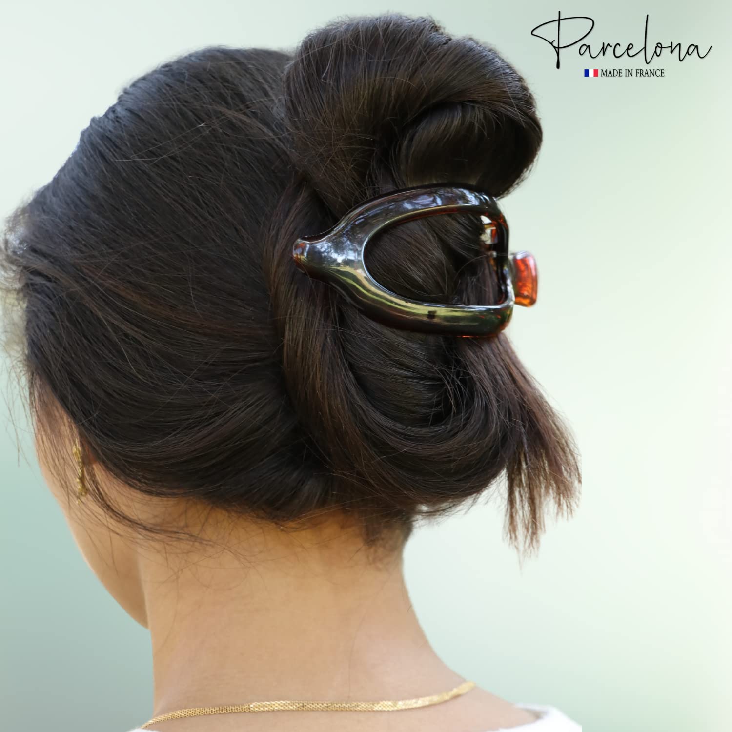 Parcelona French Wide Beak Large Cellulose Side Slide-In Hair Claw for Women