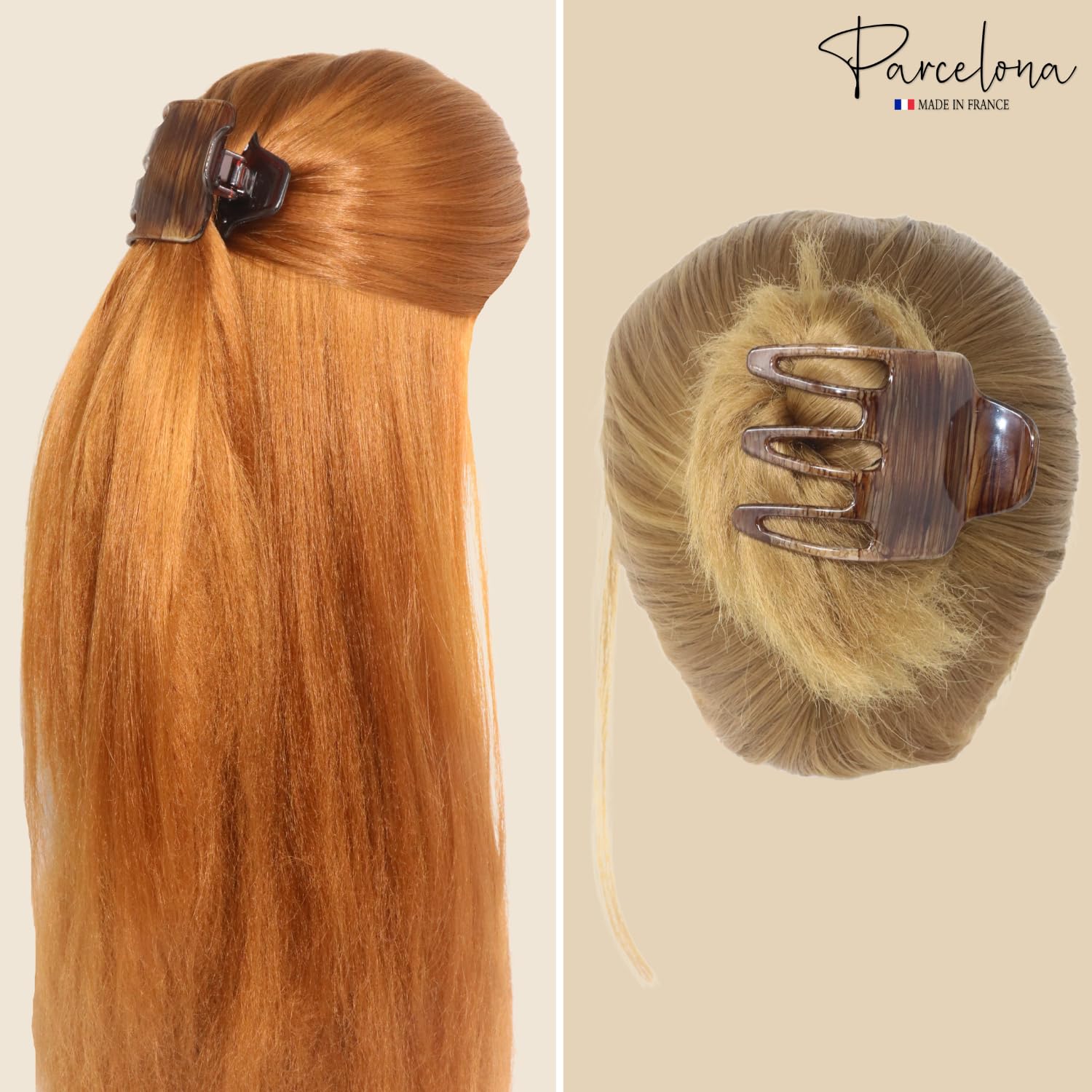 Parcelona French Wide Paw Medium Cellulose Side Slide Yoga Hair Claw for Women
