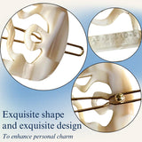 French Amie Swirls 2 ¼” Celluloid Handmade Snap Hair Clips for Women 2 Pcs