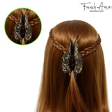 French Amie Thin Oval Large 4 1/4” Handmade Celluloid Jaw Hair Claw for Women