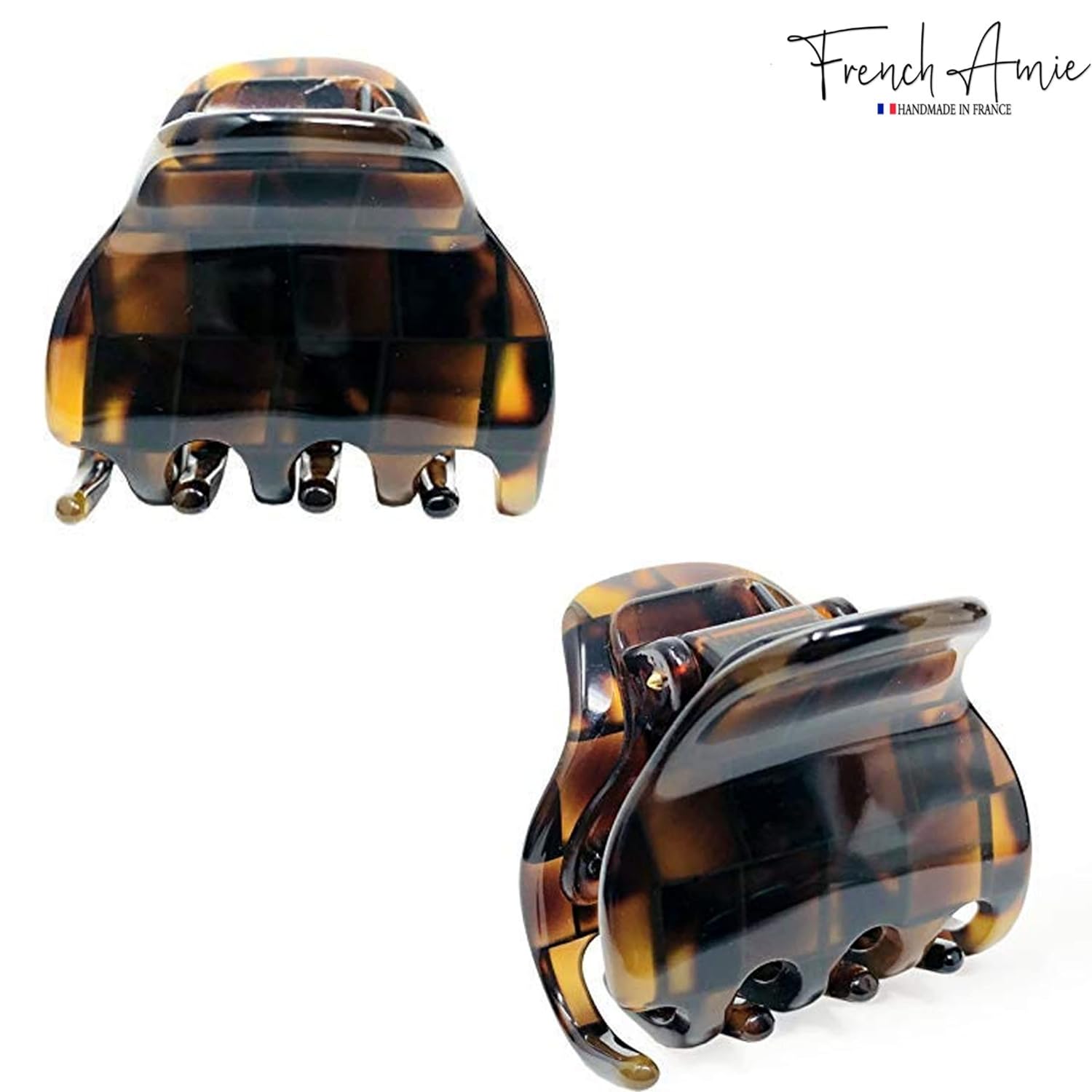 French Amie Belle 1 1/2" Mini Handmade Hair Claw French Acetate Jaw Clip for Women