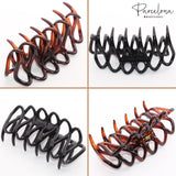Parcelona French Dentelle Black & Shell Medium Jaw Claw Hair Clip 2 Pcs