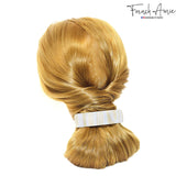 French Amie Long Rectangle Handmade Large Hair Barrette Clip for Women N Girls
