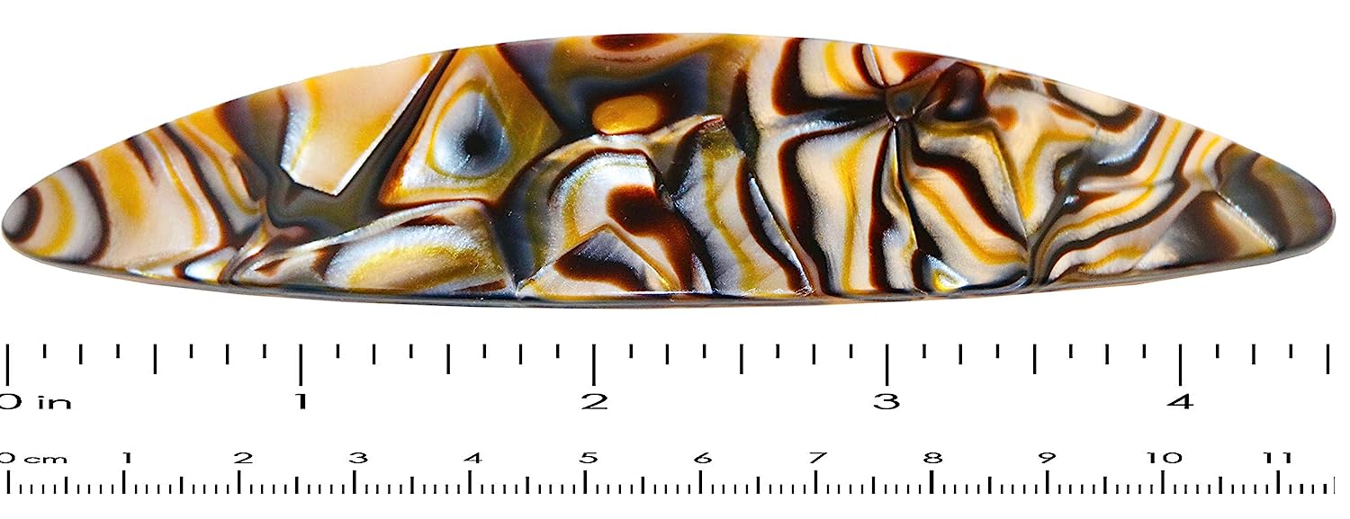 French Amie Large Oval Handmade Cellulose Hair Clip Barrette for Women