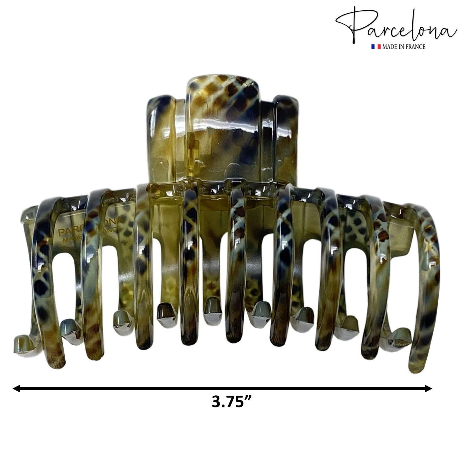 Parcelona French Narrow Tubular Python Finish Large 3 3/4” Good Grip Hair Claw