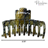 Parcelona French Narrow Tubular Python Finish Large 3 3/4” Good Grip Hair Claw C