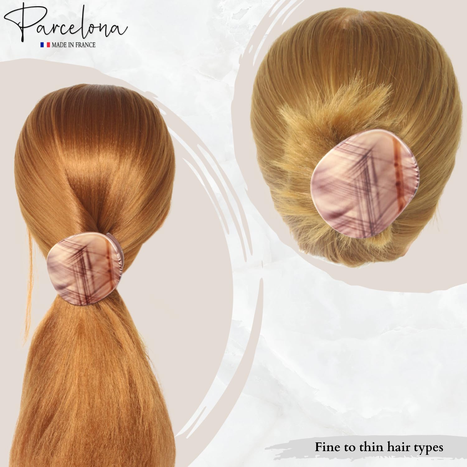 Parcelona French Onde Small 2 3/4" Cellulose Side Slide in Hair Claw for Women