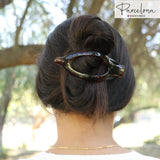 Parcelona French Wide Beak Large Celluloid Side Slide-In Hair Claw for Women