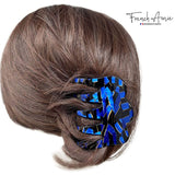 French Amie Crown Wave Medium 3” Celluloid Handmade Interlocking Hair Claw