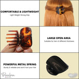 Parcelona French Onde Shell Black Savana Small Celluloid Side Hair Claw 3 Pieces