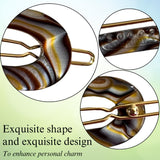 French Amie Mini Oval 2” Celluloid Handmade Snap Tige Boule Hair Clips