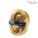 French Amie Long Rectangle Handmade Large Hair Barrette Clip for Women N Girls
