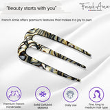 French Amie Tri Prongs 3" Handmade Cellulose Bun Holder Hair Pin Stick for Women