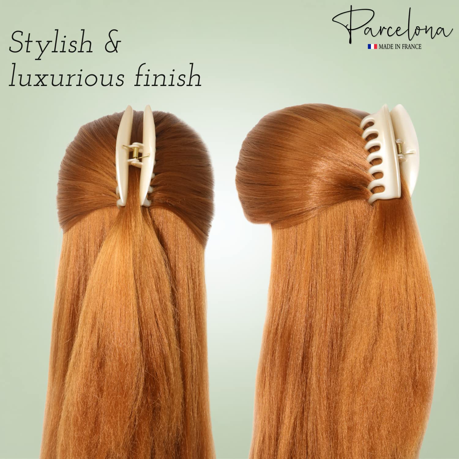 Parcelona French Arch Medium 3 1/4" Cellulose Hair Claw for Women & Girls