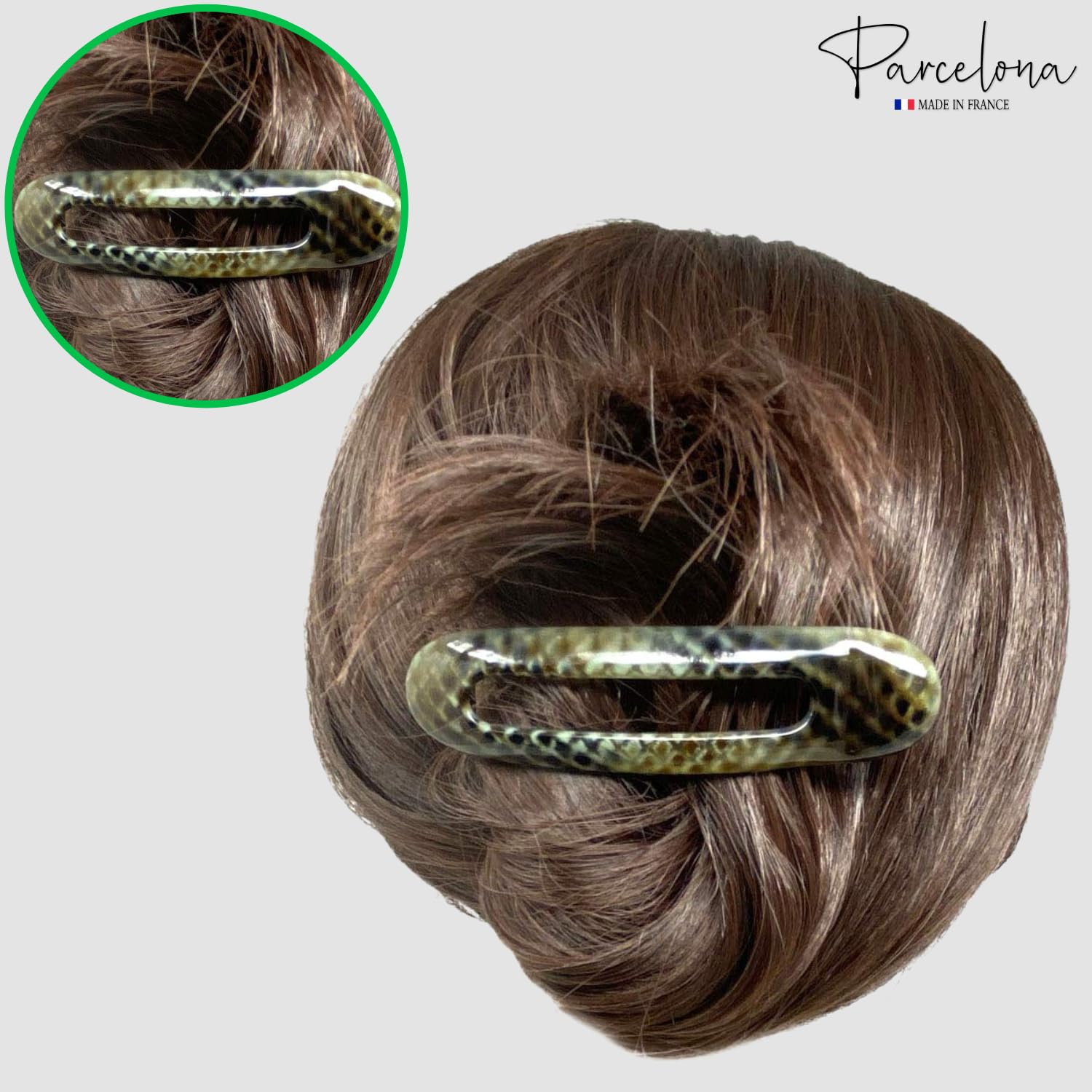 Parcelona French Oval Slider Small 3" Cellulose Side Hair Claw Clips(2 Pcs)