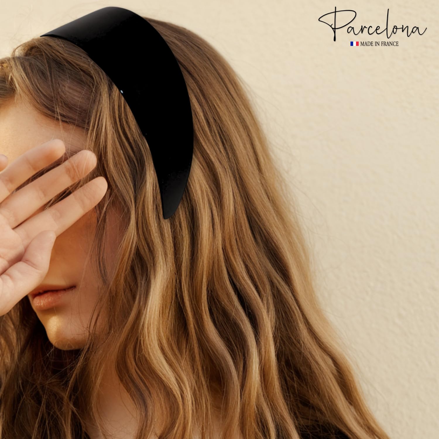 Parcelona French 2” Wide with Teeth Cellulose Celluloid Hair Headband for Women