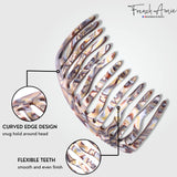 French Amie Fab 13 Teeth Medium Handmade Celluloid Side Hair Comb for Women