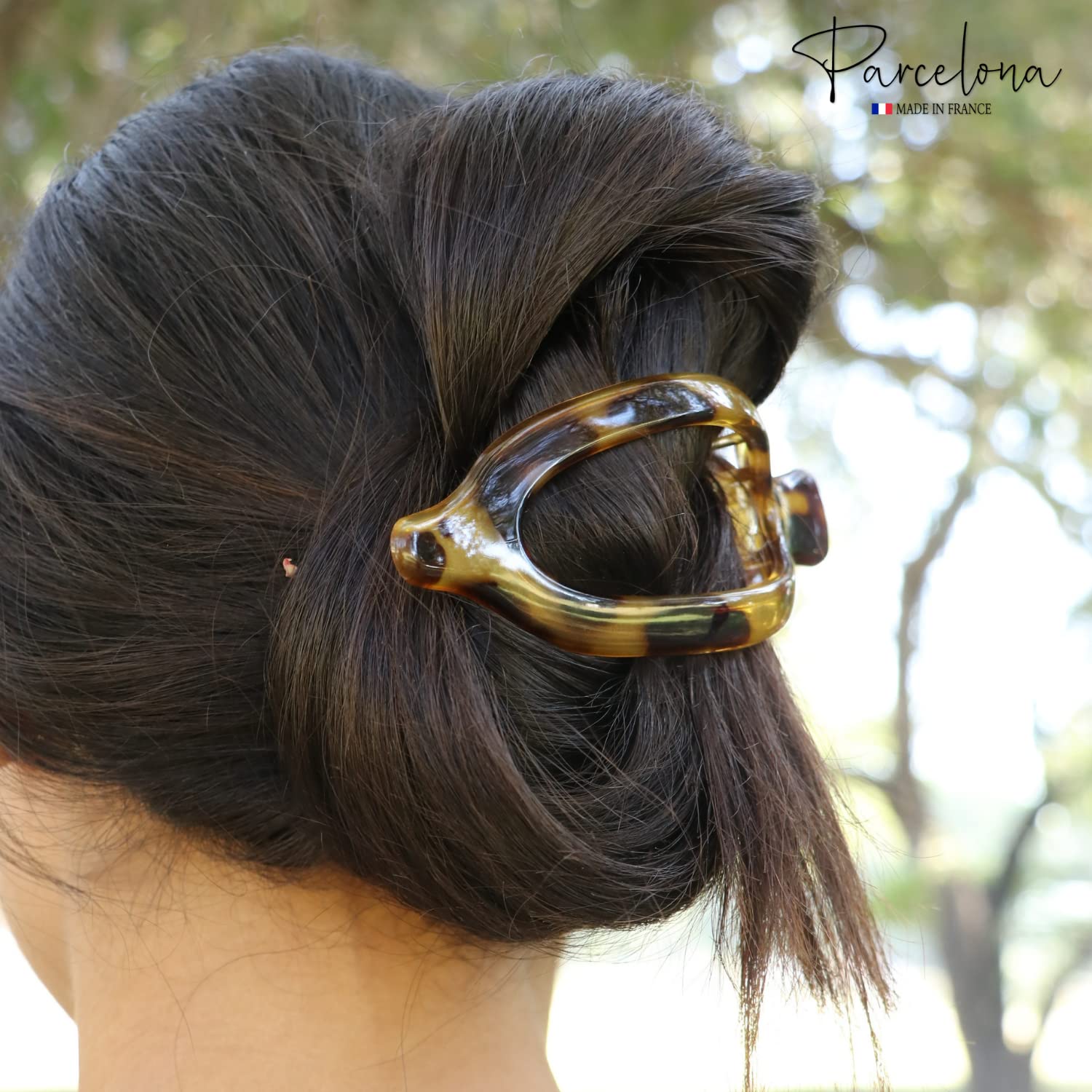 Parcelona French Wide Beak Large Cellulose Side Slide-In Hair Claw for Women