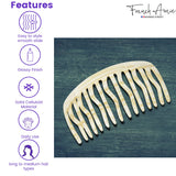 French Amie Handmade Large Tokyo and Ivory Celluloid 15 Teeth Side Hair Comb