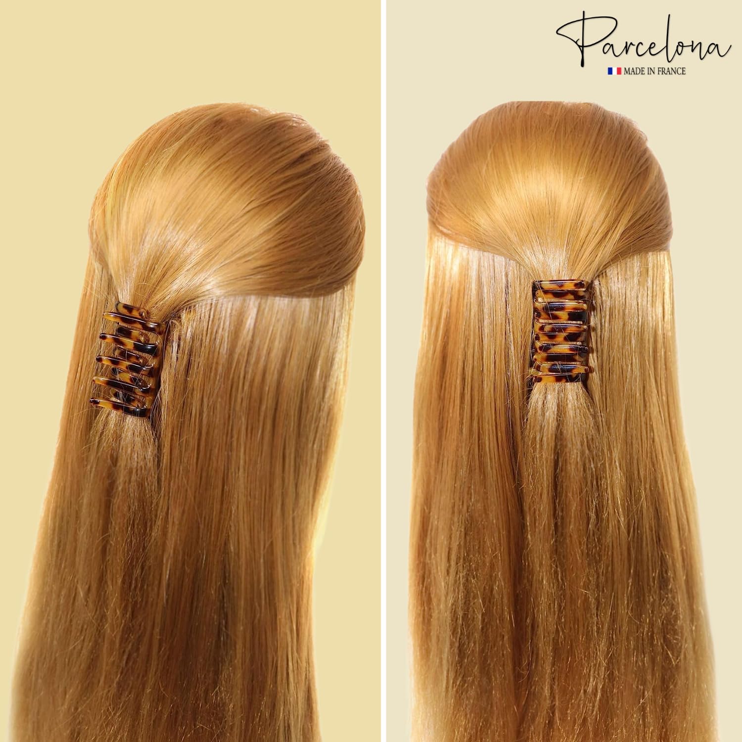 Parcelona French Crab Interlocking Medium Cellulose Hair Side Comb for Women