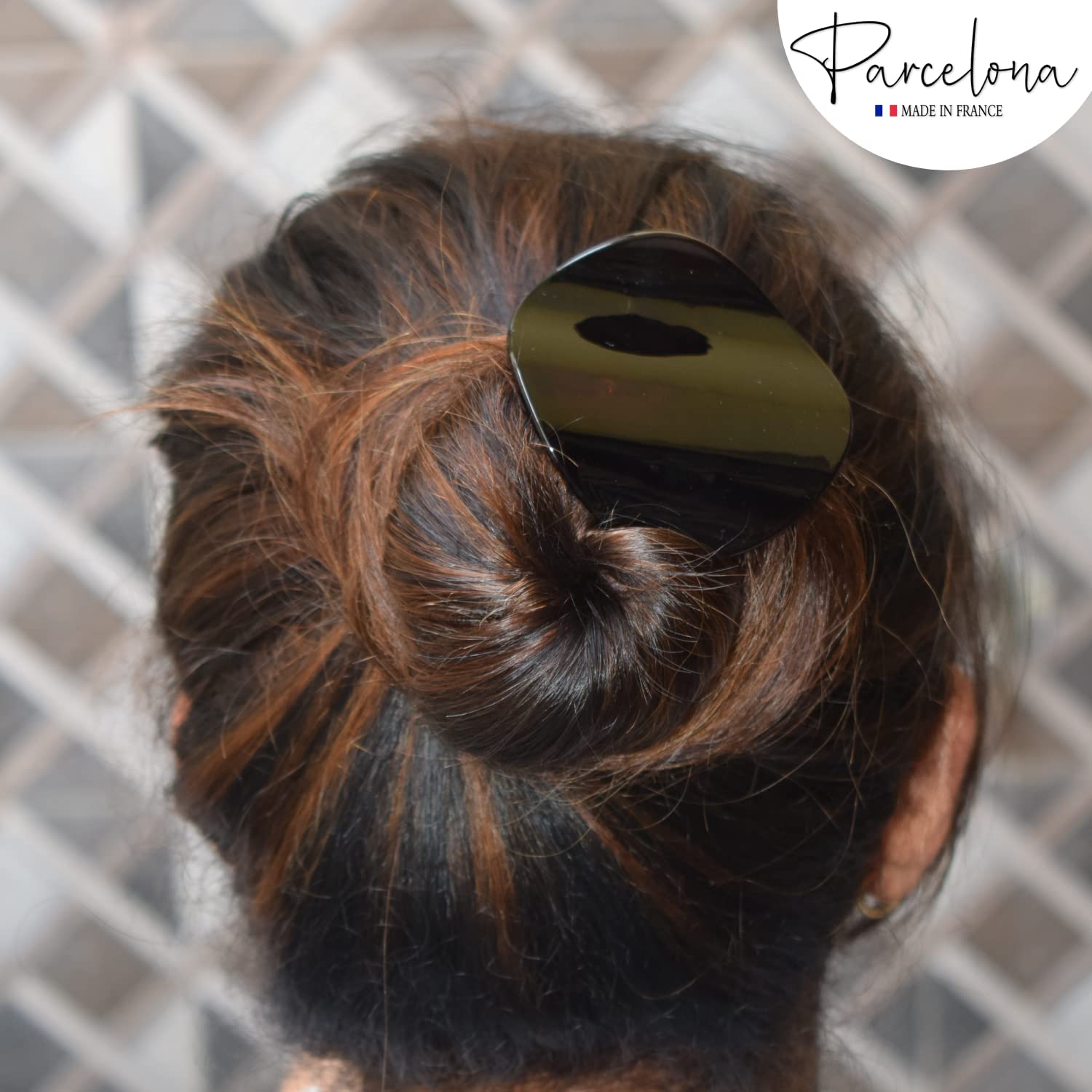 Parcelona French Onde Small 2 3/4" Cellulose Side Slide in Hair Claw for Women