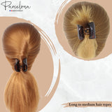 Parcelona French Classic Large Pony Celluloid Jaw Hair Claw for Women and Girls