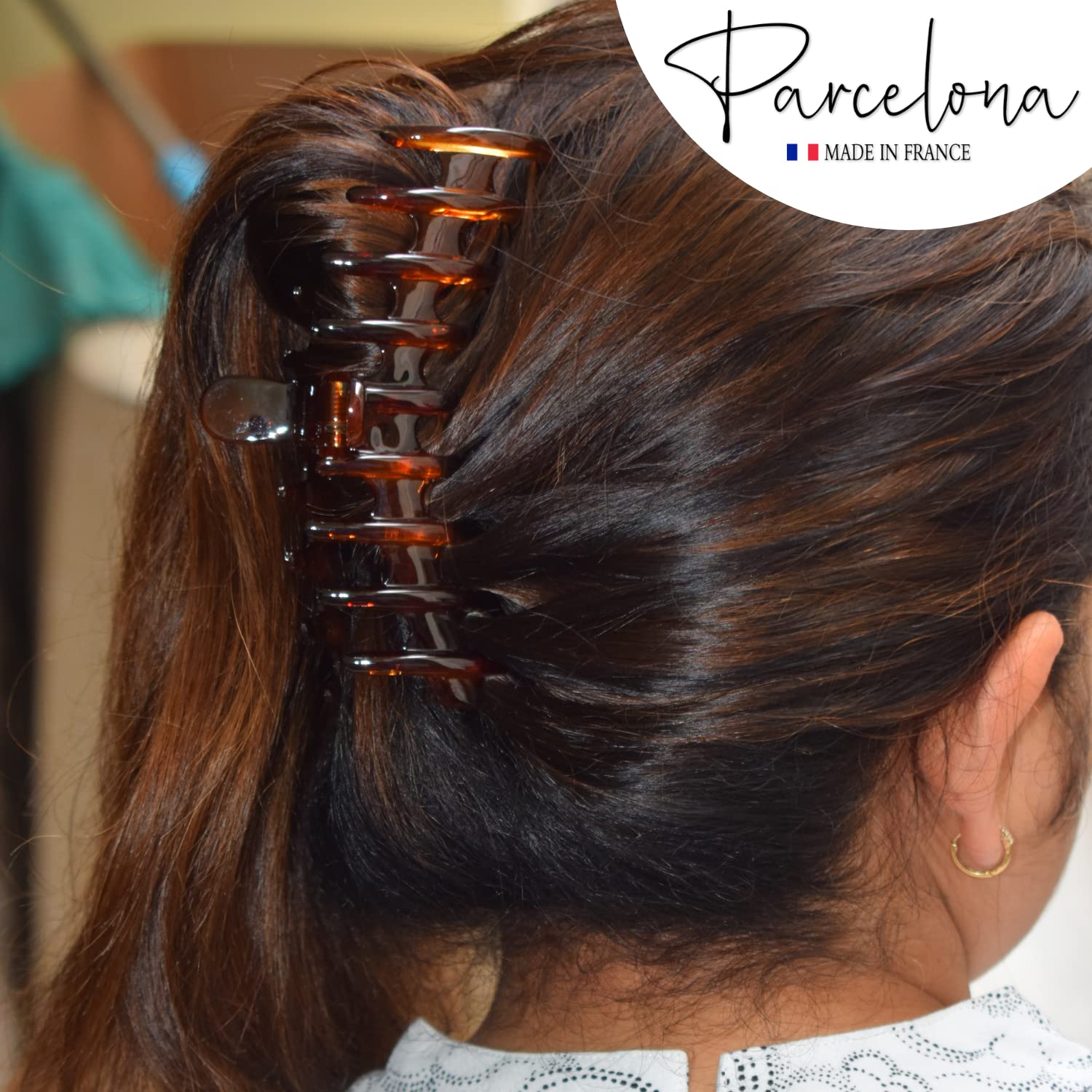 Parcelona French Rake Large Cellulose Acetate Jaw Hair Claw for Women and girls