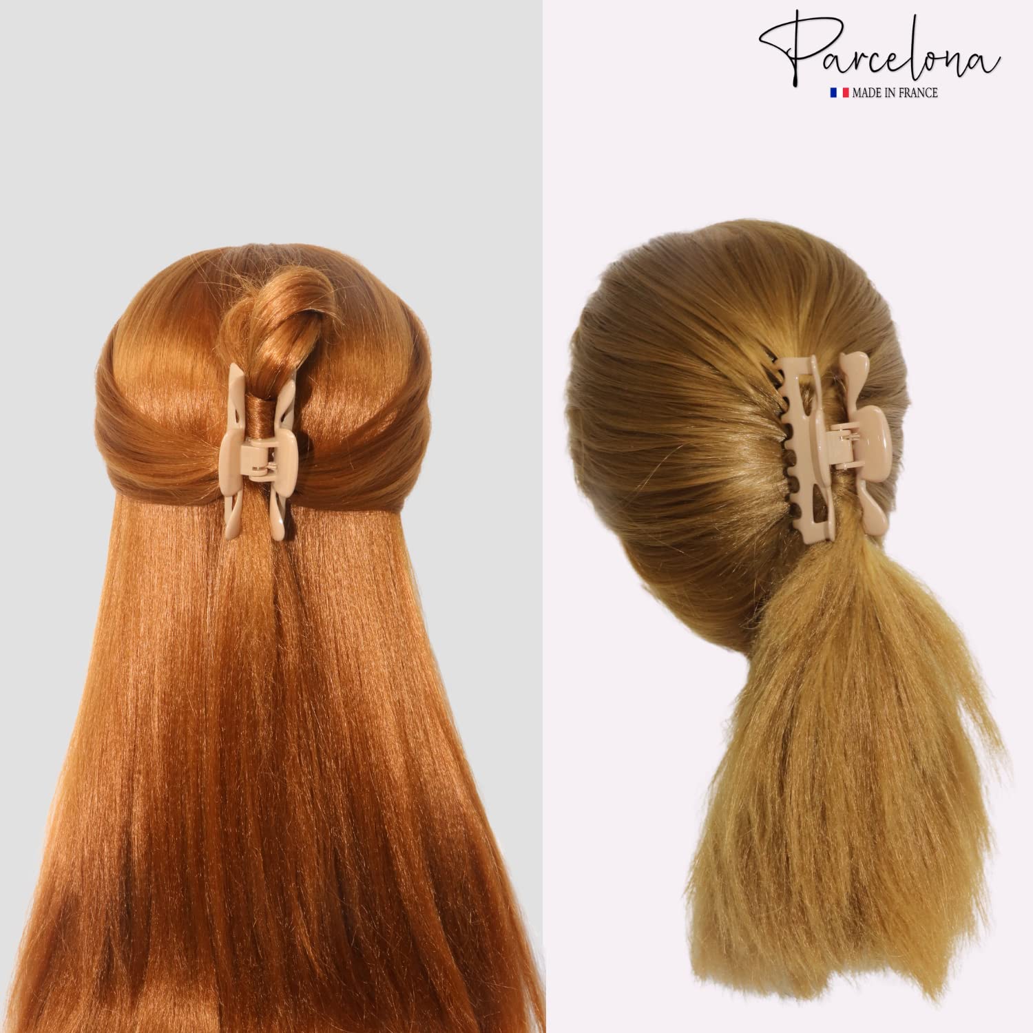 Parcelona French Classic 3" Medium Cellulose Covered Spring Hair Claw Clip
