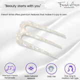 French Amie Tri Prongs 3" Handmade Cellulose Bun Holder Hair Pin Stick for Women
