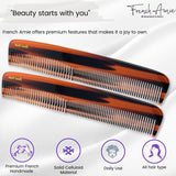 French Amie Sleek Handmade shell 7 Inch Long Celluloid Hair Dressing Combs