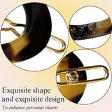 French Amie Oval Hoop Small 1 1/4” Celluloid Handmade Hair Barrette Clips(2 Pcs)