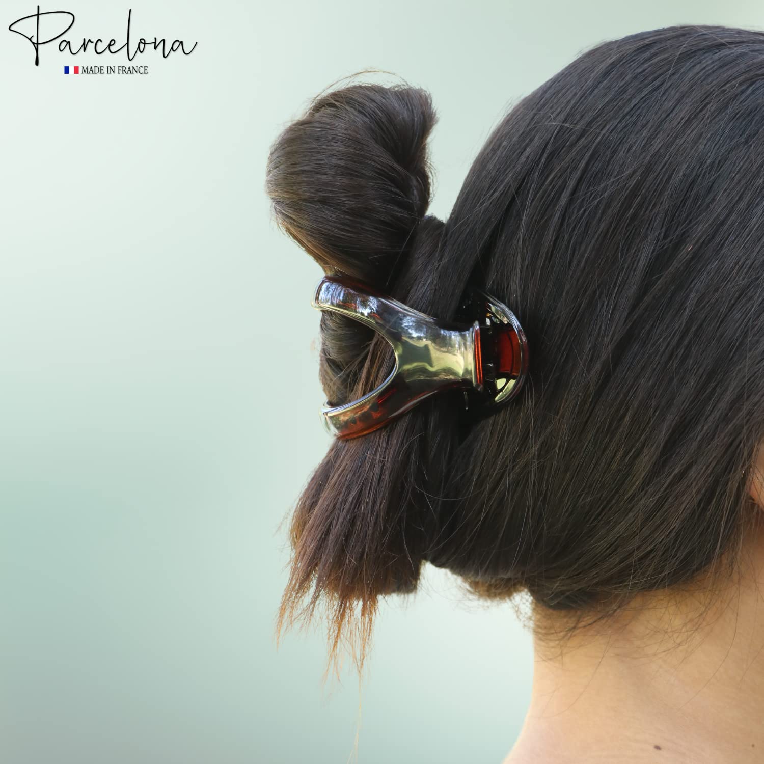 Parcelona French Wide Beak Large Cellulose Side Slide-In Hair Claw for Women