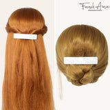 French Amie Oblong 3 1/2" Celluloid Handmade Automatic Hair Barrette for Women