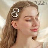 French Amie Oval Hoop Small 1 1/4” Celluloid Handmade Hair Barrette Clips(2 Pcs)
