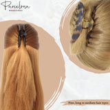Parcelona French Boss Thin and Narrow Celluloid Hair Claws for Women (2 Pcs)