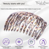 French Amie Fab 13 Teeth Medium Handmade Celluloid Side Hair Comb for Women