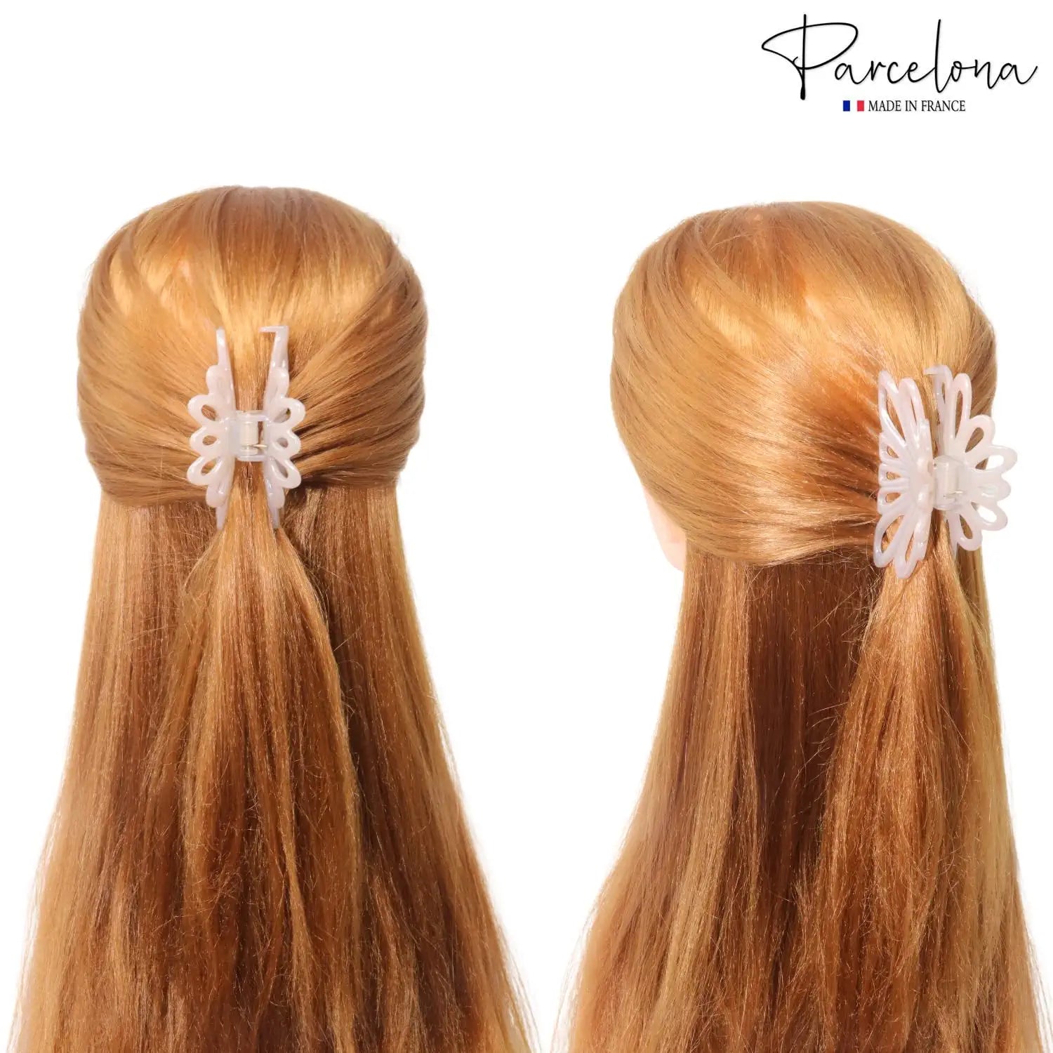 Parcelona French Plume Medium 3" Cellulose Acetate Hair Claw for Women and Girls