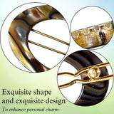 French Amie Oval Hoop Small 1 1/4” Celluloid Handmade Hair Barrette Clips(2 Pcs)