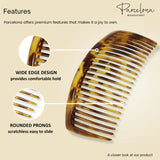 Parcelona French Glossy Large Cellulose Updo 23 Teeth Hair Side Combs(2 Pcs)