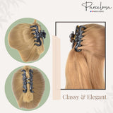 Parcelona French Sleek Grips Shell and Black Celluloid Medium Flexible Hair Claw