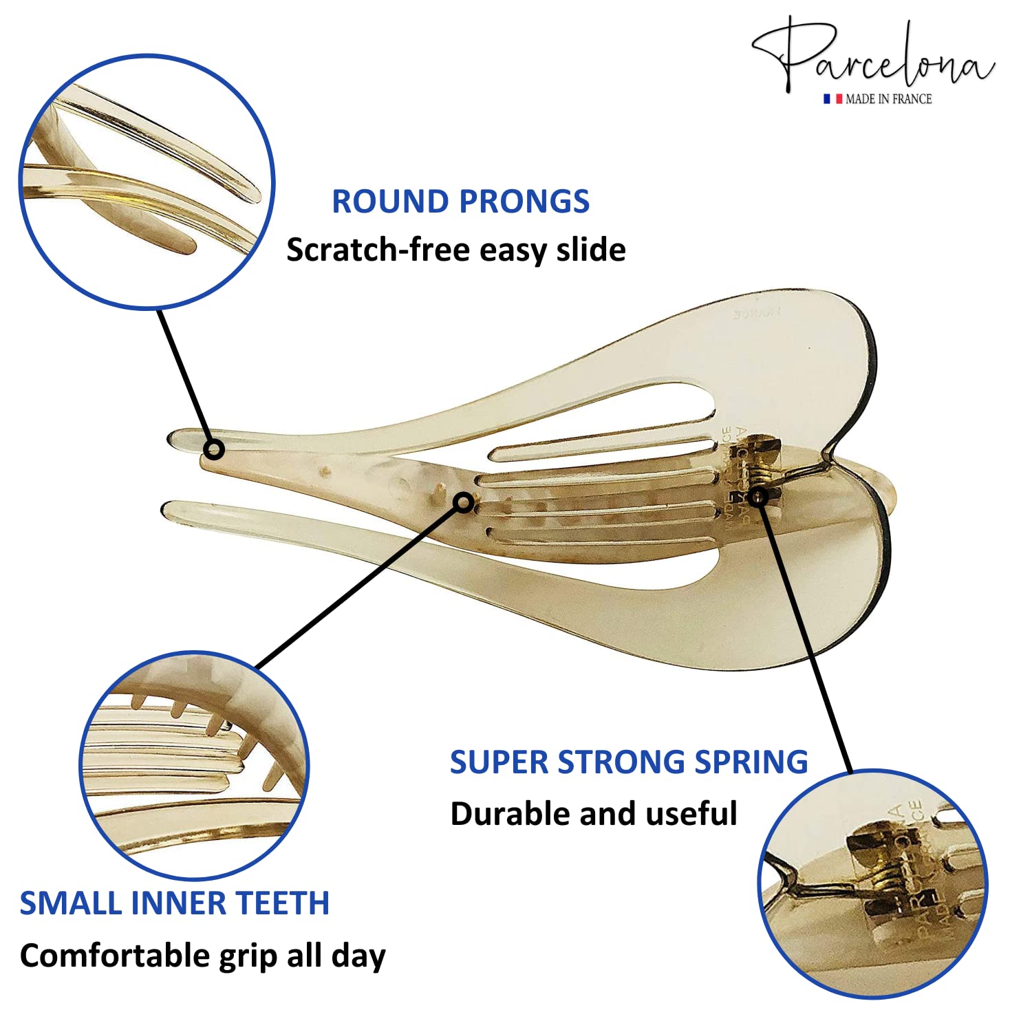 Parcelona French Pelican Large 5 Inches Side Slide Hair Claw Clip Clamp Clutcher