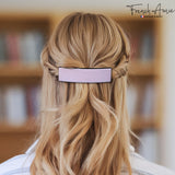 French Amie Medium Fine Wide Rectangular Handmade Hair Barrette for Women
