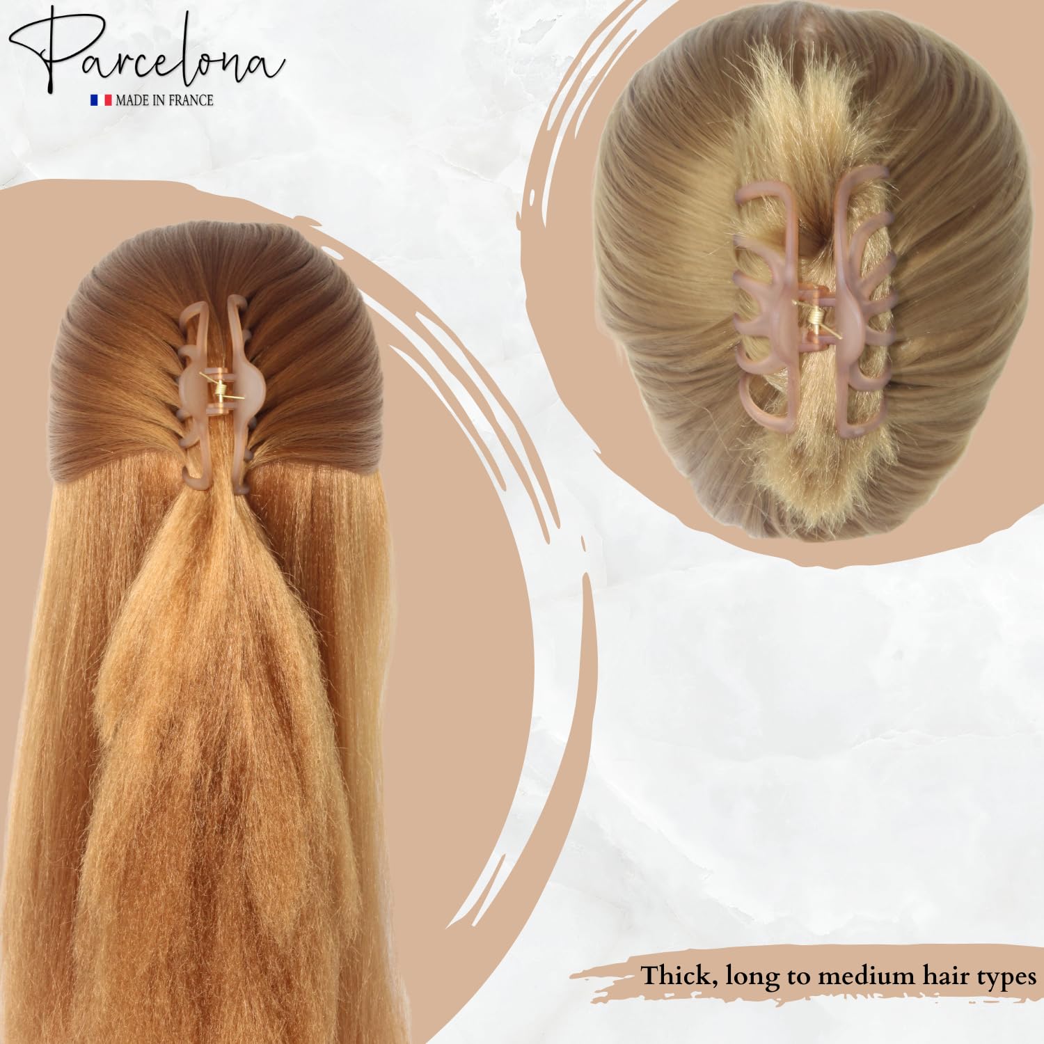 Parcelona French Dendrite Medium Cellulose Jaw Hair Claw for Women and Girls