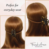 French Amie Hump Small 2 3/4" Celluloid Handmade Jaw Hair Claw Clip