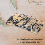 French Amie 16 Teeth White Tokyo Medium Handmade Flexible Side Hair Comb